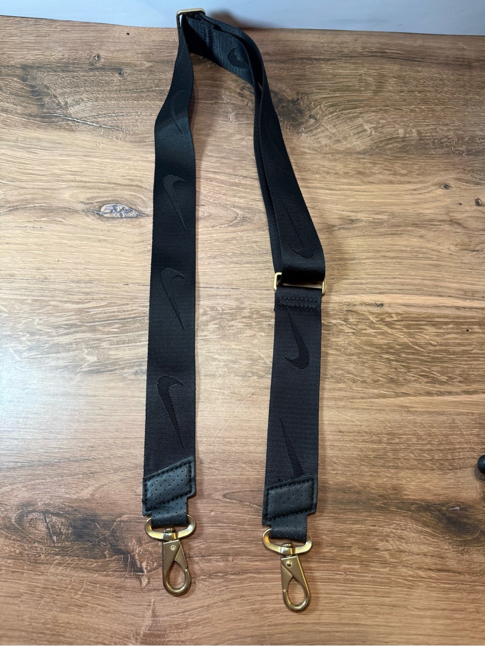 Nike Replacement Duffel Bag Shoulder Strap Black Swoosh Gold Hardware